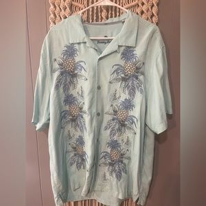 Tommy Bahama button down, short sleeve shirt, blue/green, worn twice, size xl